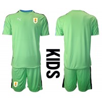 Koszulka piłkarska Urugwaj Bramkarska Strój Domowy dla dzieci MŚ 2022 tanio Krótki Rękaw (+ Krótkie spodenki)